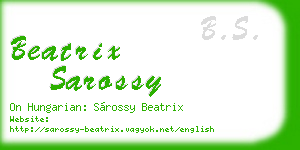 beatrix sarossy business card